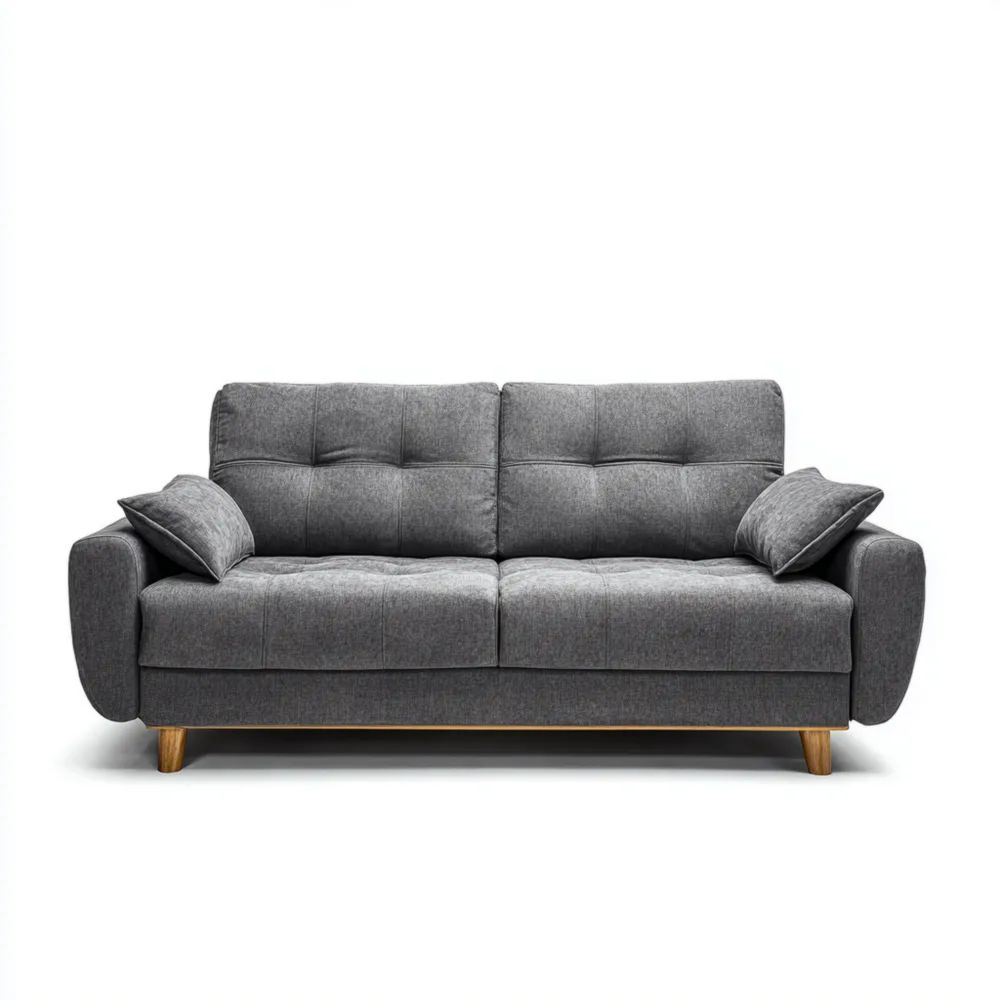 Canapé 2 places Tissu 150x85x90 cm - Gris Foncé - Design contemporain