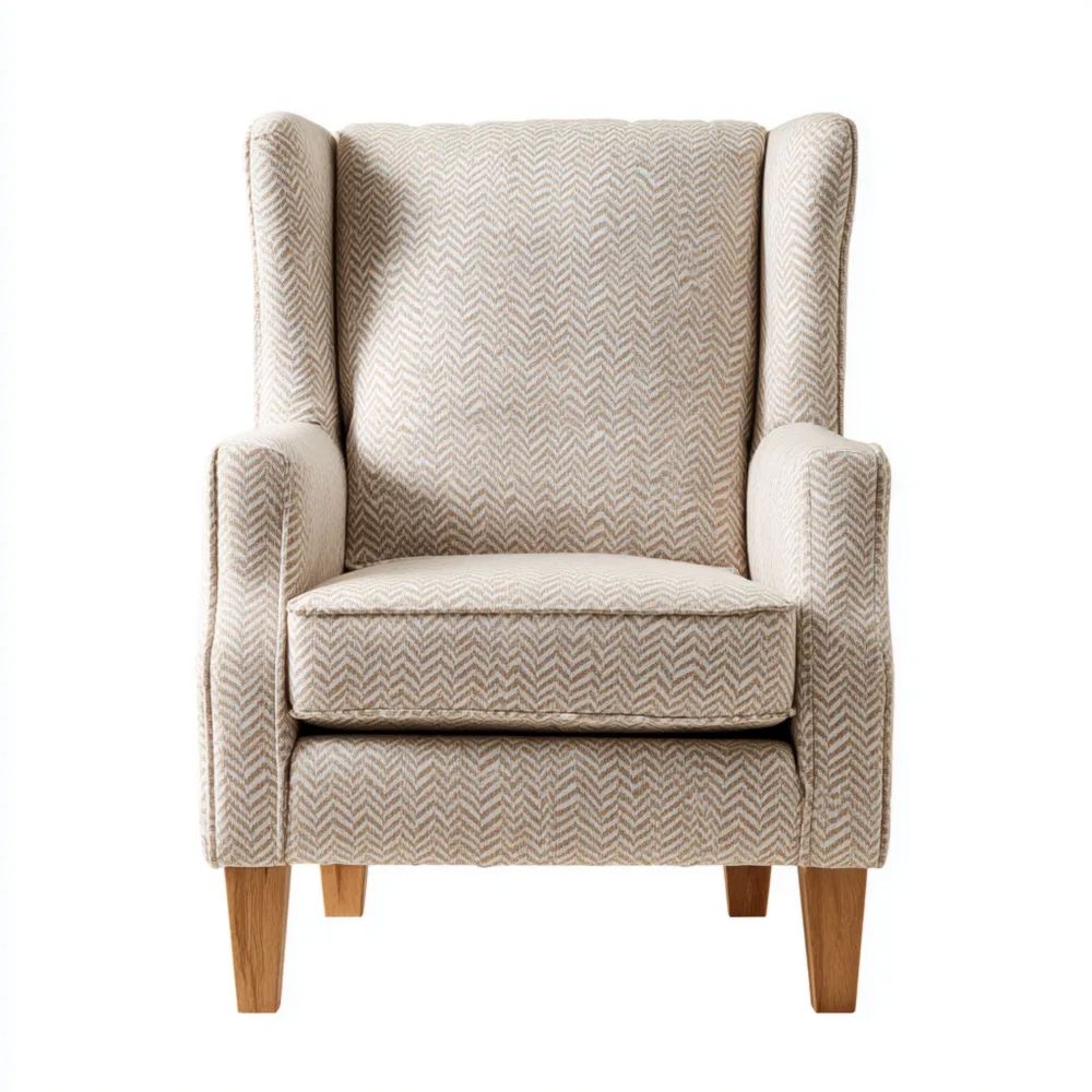 Fauteuil en tissu 75x85x100 cm - Beige - Design classique
