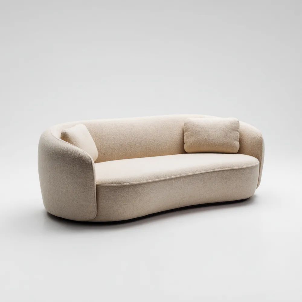 Canapé deux places 180x80x70 cm – Beige – Design moderne