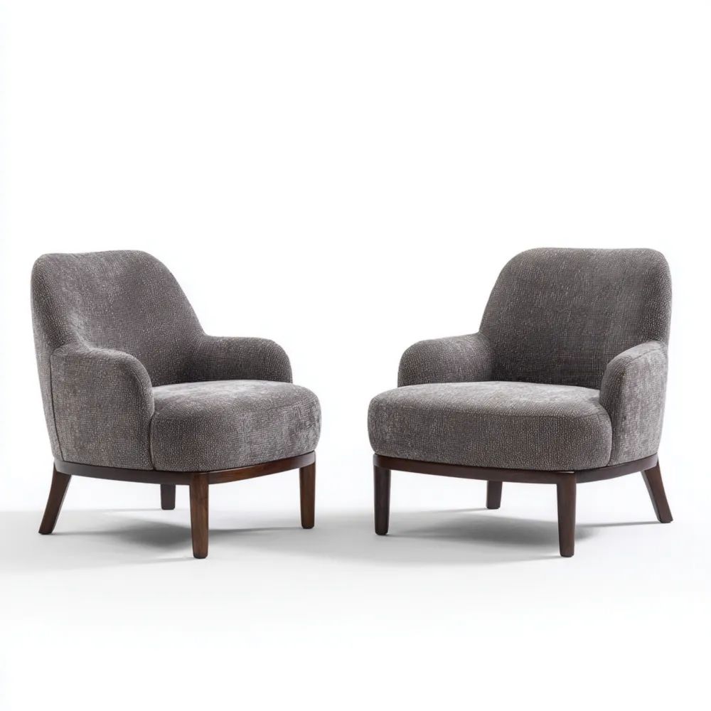 Fauteuils en tissu 75x80x85 cm - Gris Anthracite - Design Contemporain