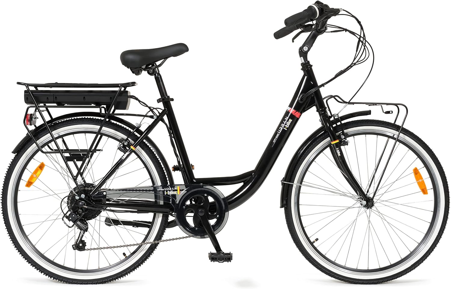 i-Bike City Easy Urban Bicicletta Elettrica 26 Pollici 6 Velocità Pedalata Assistita Nero Taglia Unica-Pinegoshop
