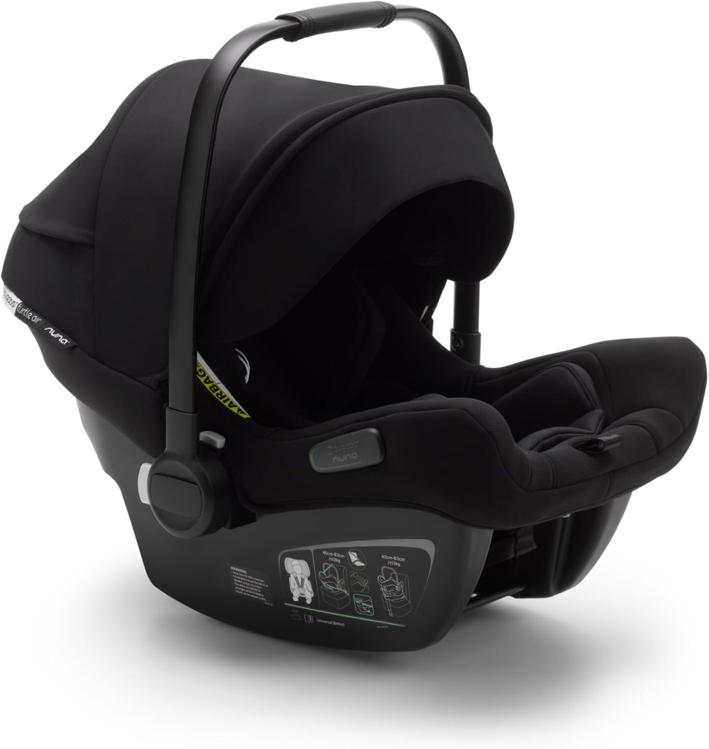 Bugaboo Turtle Air by Nuna Seggiolino Auto Neonati, Ultraleggero, con Cappottina e Finestrella, Nero-Pinegoshop