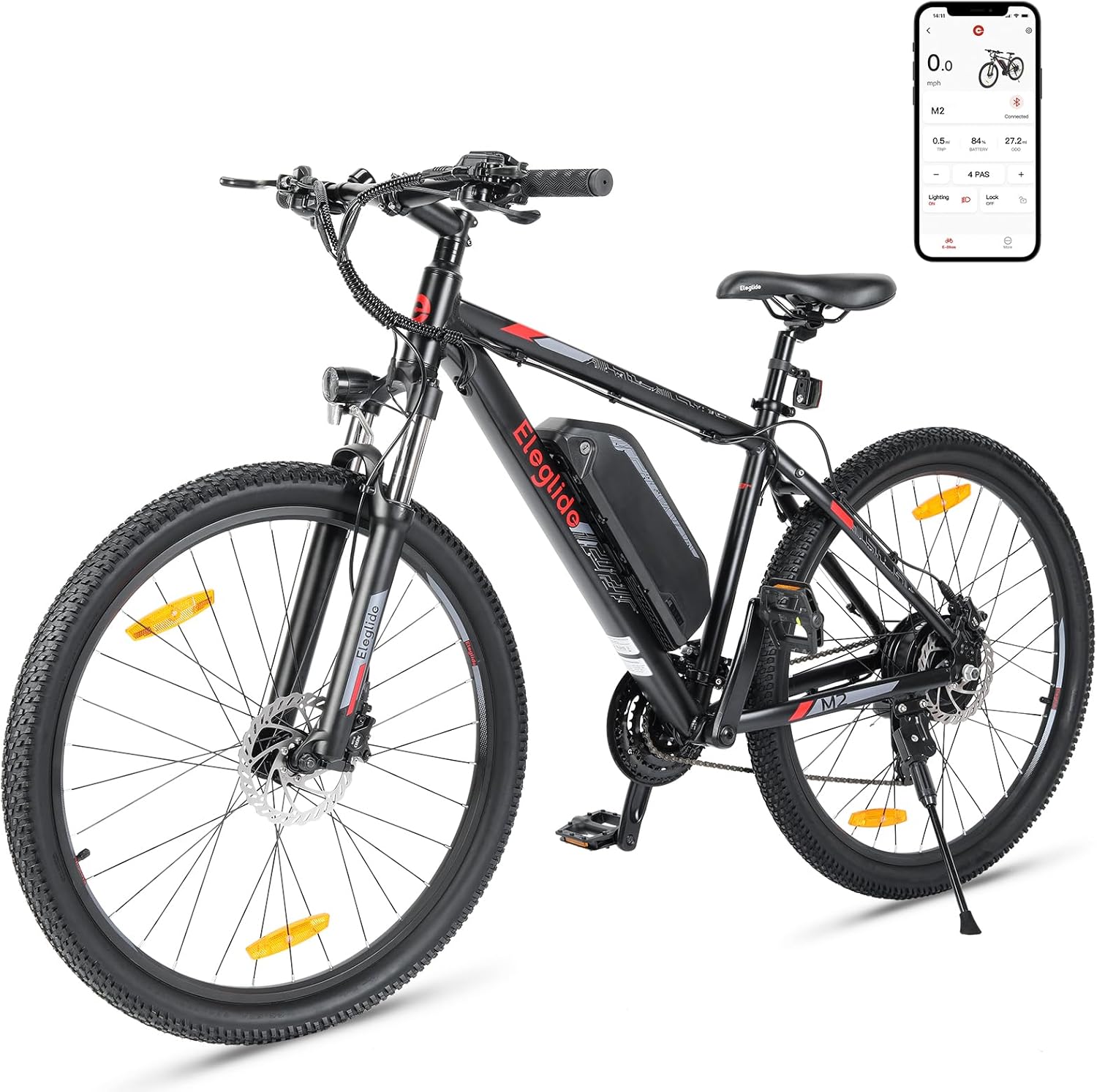 Eleglide Mopride 2 Bicicletta Elettrica 27,5 Pollici 21 Velocità Batteria 15Ah Autonomia fino a 125 km Freni a Disco Idraulici-Pinegoshop