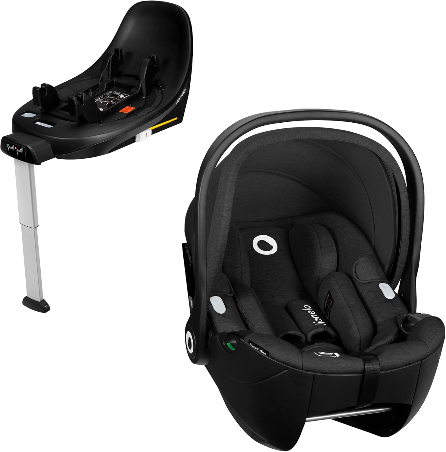 LIONELO Seggiolino Auto i-Size MOXIE con Base ISOFIX per Bambini 40-87 cm, Ovetto Neonato con Protezione Laterale e Poggiatesta Regolabile-Pinegoshop