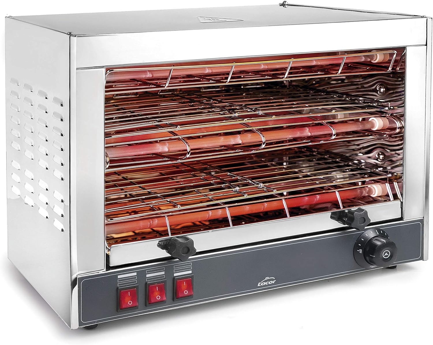 Lacor 69173 Doppia Griglia Elettrica Orizzontale 3000W, 38L, Grigio-Pinegoshop