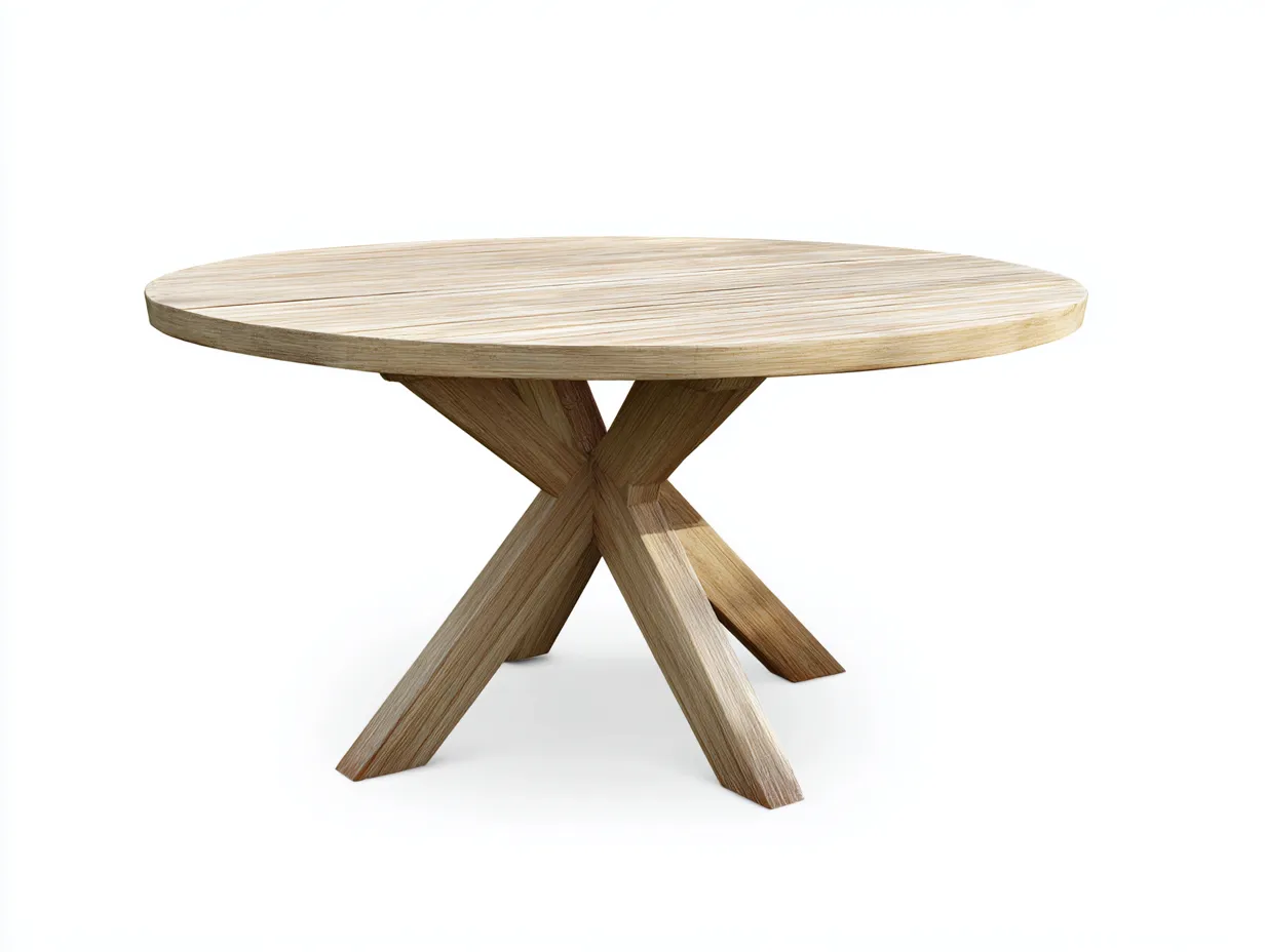 Tavolo da giardino - legno massello - 140x140x75 cm - naturale - stile minimal outdoor-Cozygethaus