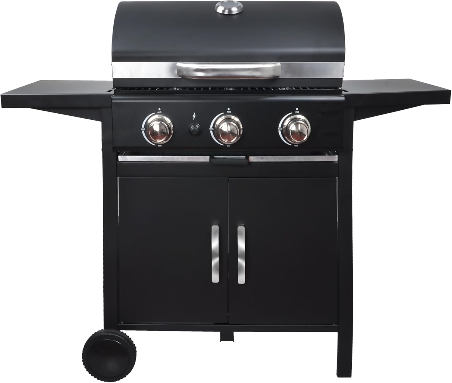 Black X3 Barbecue a Gas 3 Fuochi 127 x 58 x 103 cm con Termometro Integrato, Nero-Pinegoshop