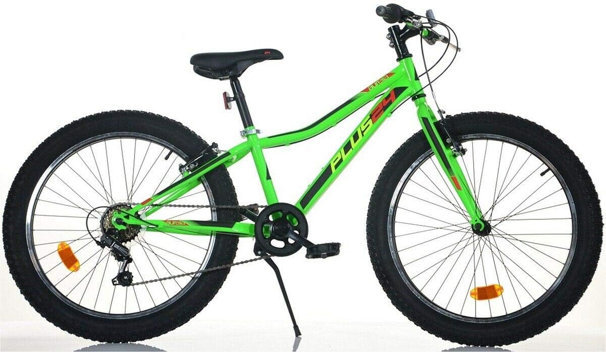 Dino Bikes PLUS Sport Mountain Bike 24 Pollici 6 Velocità Verde con Sospensione a Forcella e Cavalletto-Pinegoshop