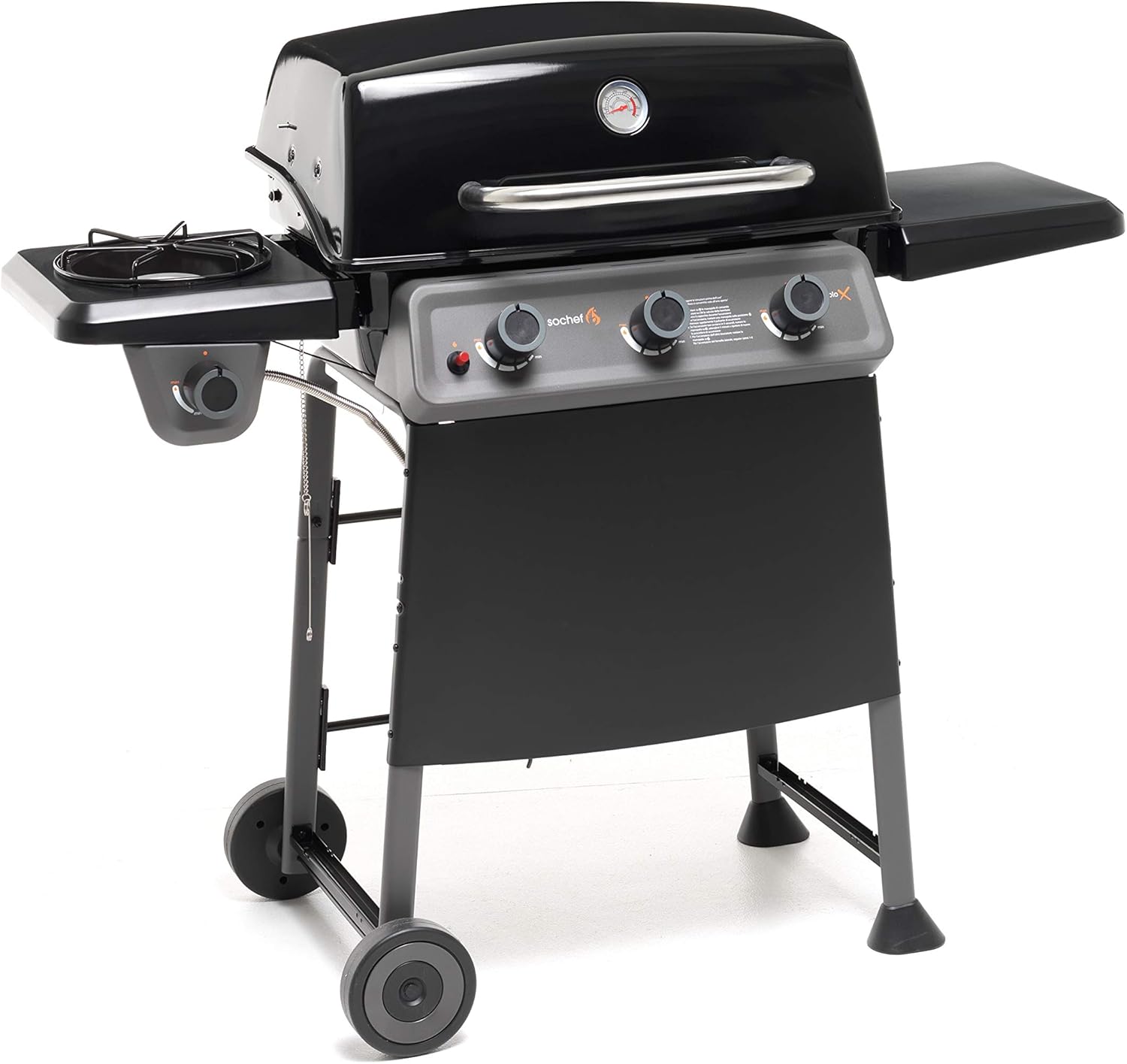 Sochef G32013 DiabloX Barbecue a Gas con Metodo di Cottura a Diffusione, Acciaio Verniciato, Nero-Pinegoshop