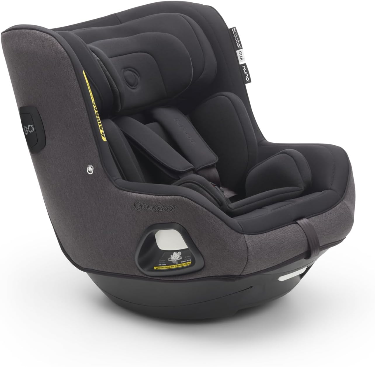 Bugaboo Owl by Nuna Seggiolino Auto 0-4 Anni, 0-18 kg, Rotazione 360 Gradi, Fronte Strada o Contro il Senso di Marcia, Gruppo 0/1, Top Comfort, Telaio Rinforzato, Black-Pinegoshop