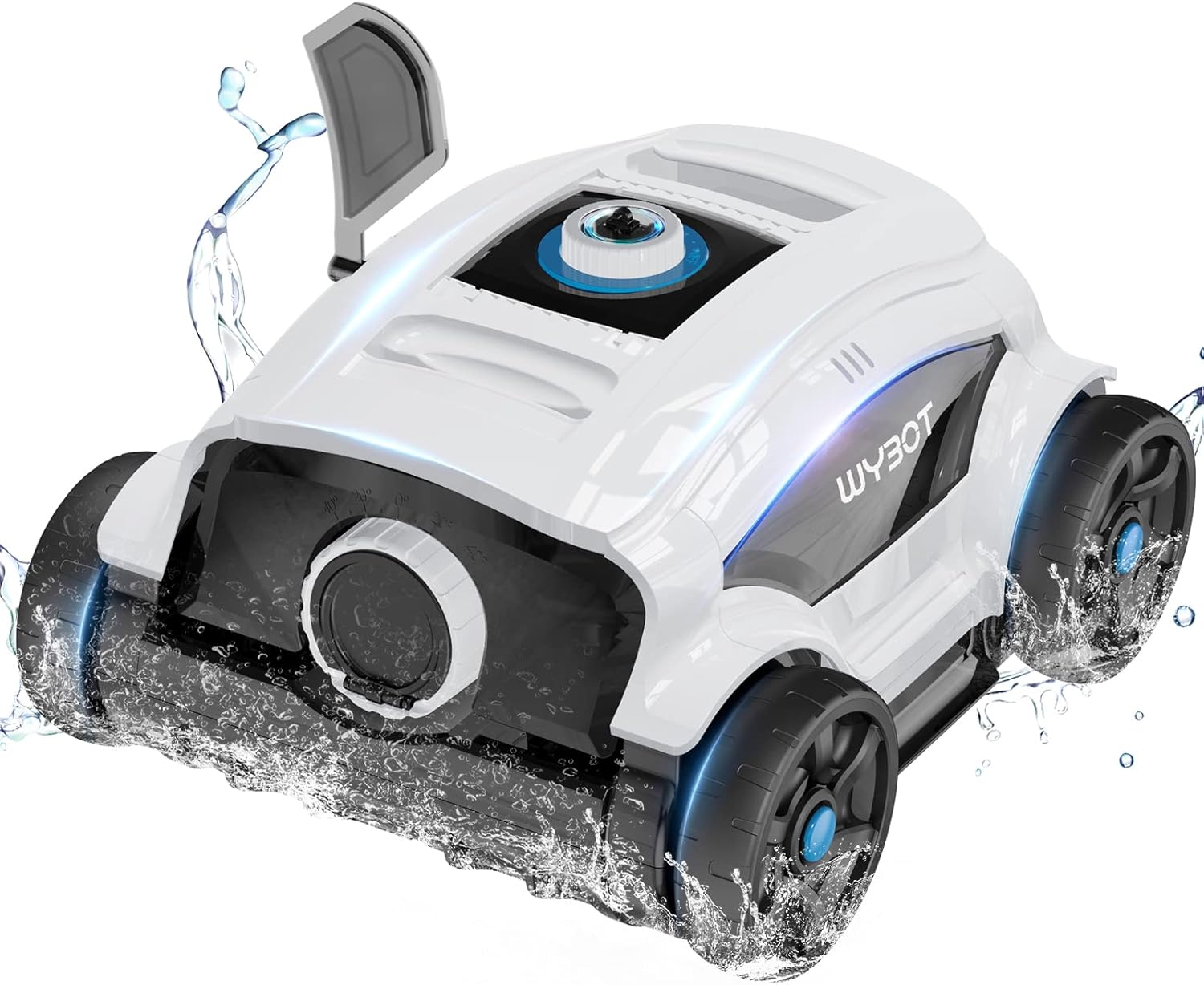WYBOT WY1103 robot piscina a batteria autonomia 130 min doppio motore fino a 100 m2 bianco-Pinegoshop