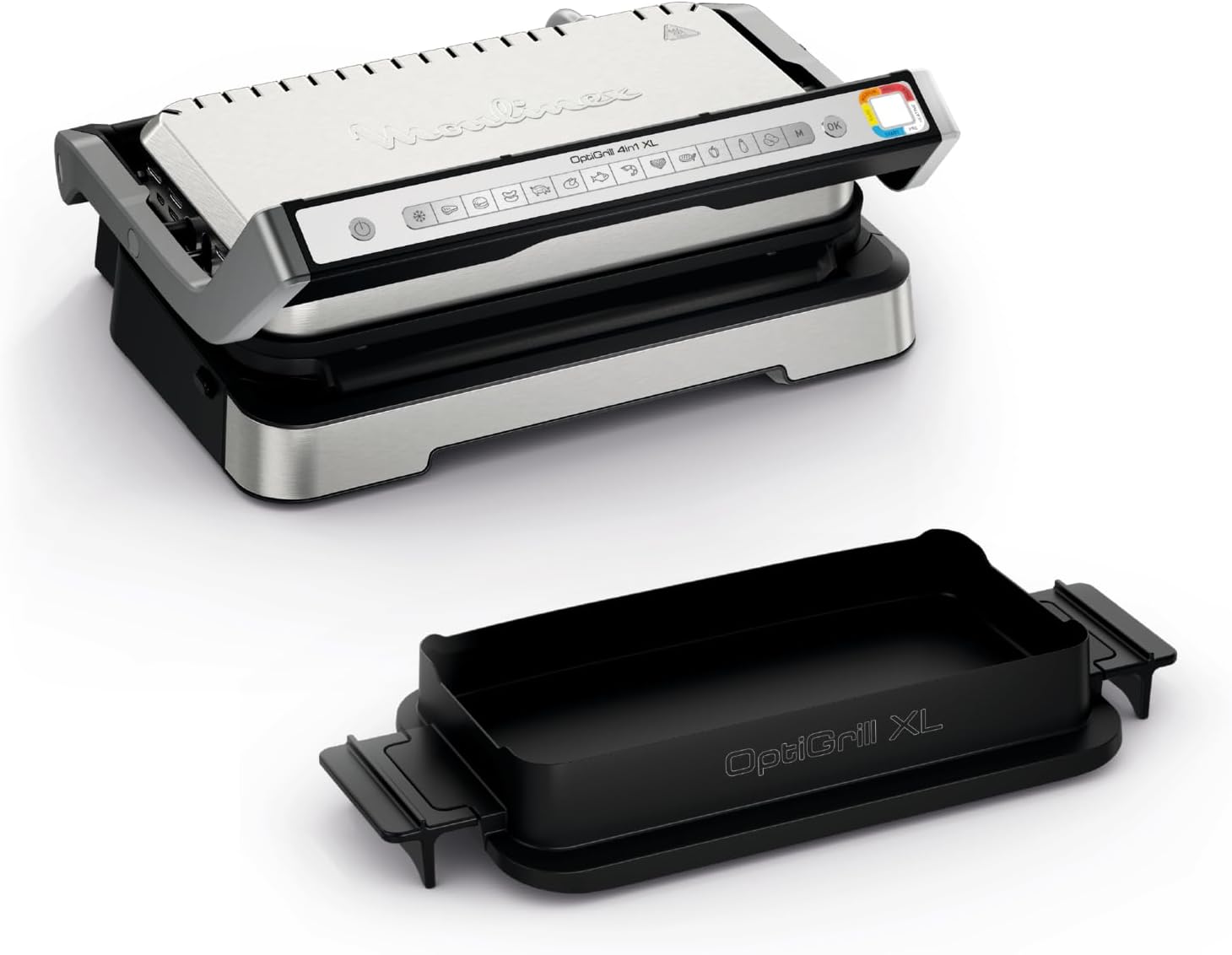 Moulinex Optigrill 4in1 XL GI784D Griglia Elettrica 34,6 x 34,6 x 19 cm Acciaio Inox 2200 W con 12 Programmi Automatici-Pinegoshop