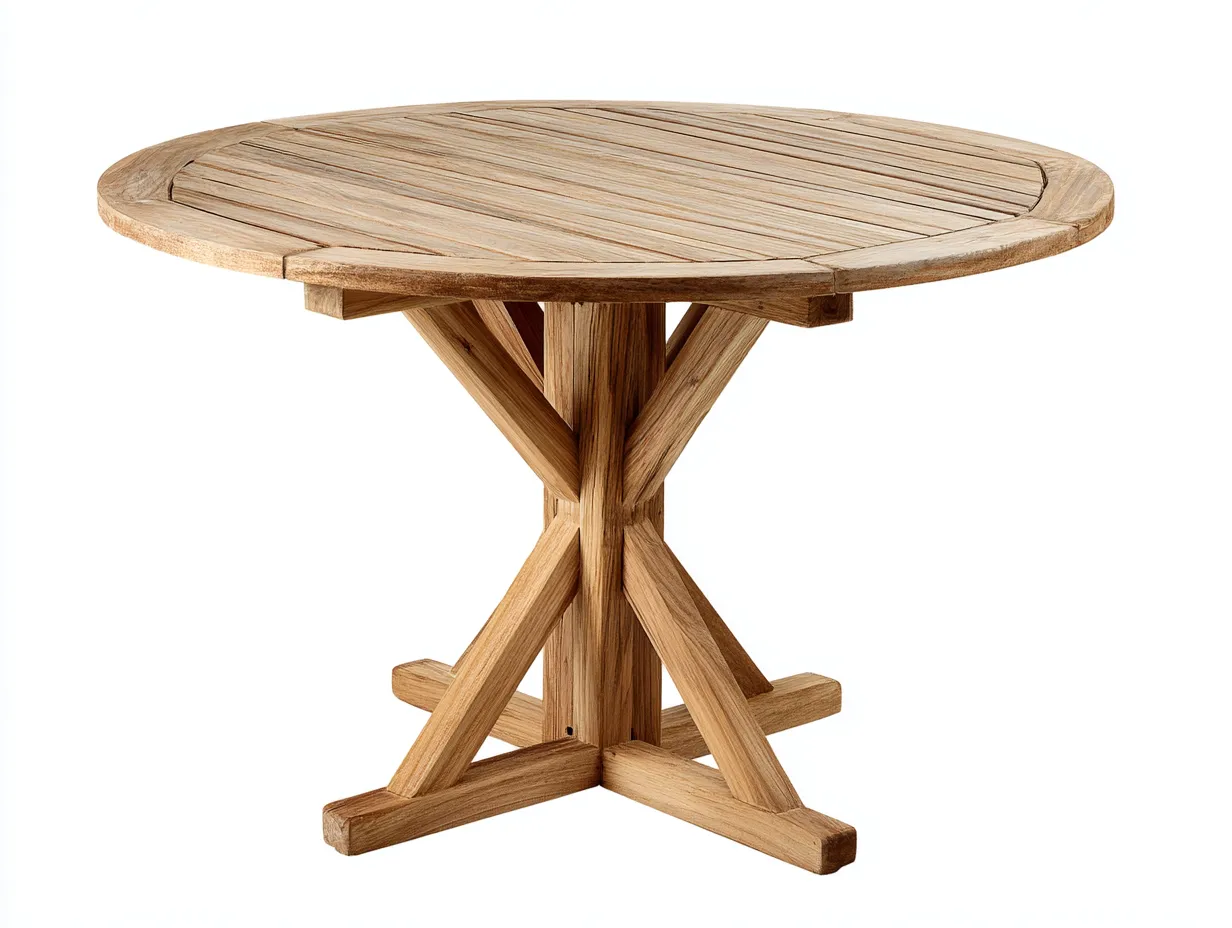 Tavolo da giardino - legno massello - 110x110x74 cm - naturale - stile rustico outdoor-Cozygethaus