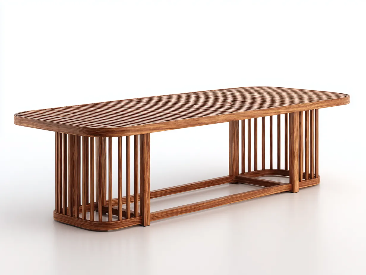 Tavolo da giardino - legno massello - 220x100x75 cm - naturale - stile moderno outdoor-Cozygethaus