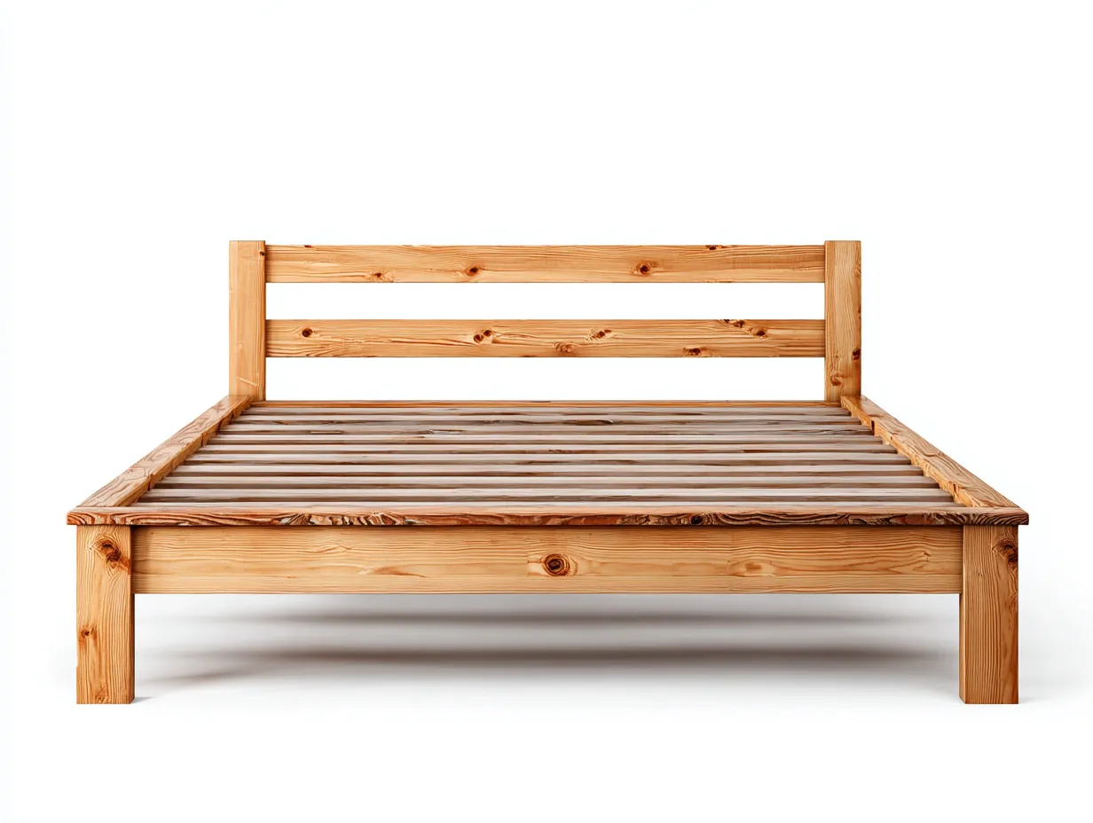 Letto matrimoniale - legno massello - 206x166x88 cm - naturale - stile nordico-Cozygethaus