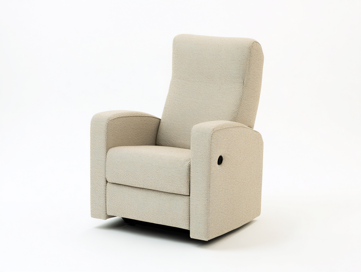 Sofá reclinable individual tapizado en tejido 90x95x105 cm - beige - diseño moderno para salón-Craftmybase