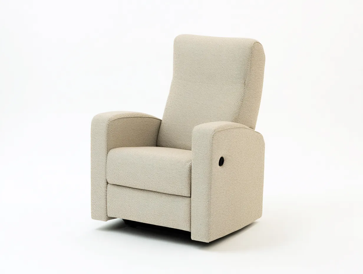 Sofá reclinable individual tapizado en tejido 90x95x105 cm - beige - diseño moderno para salón-Craftmybase