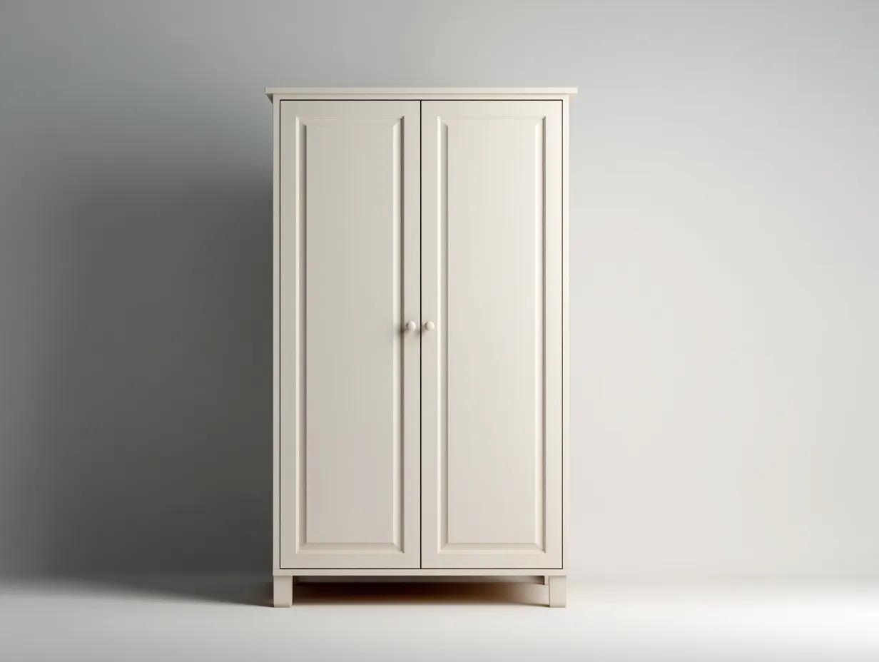 Armarios de madera con dos puertas 90x50x180 cm - blanco - diseño clásico para dormitorio-Craftmybase