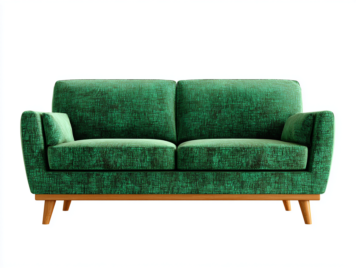 Sofá lineal tapizado de tela 180x85x80 cm - verde - diseño moderno para salón-Craftmybase