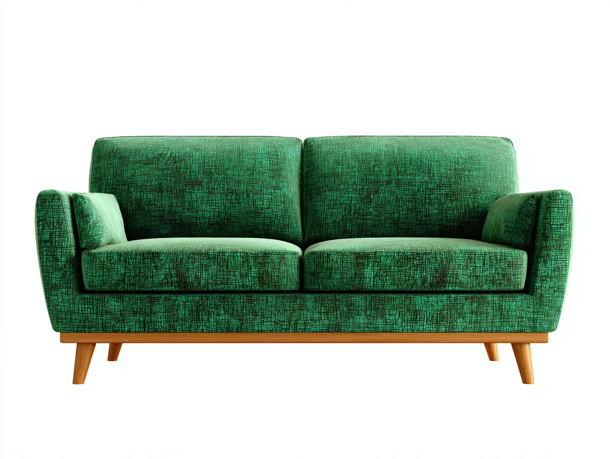 Sofá lineal tapizado de tela 180x85x80 cm - verde - diseño moderno para salón-Craftmybase