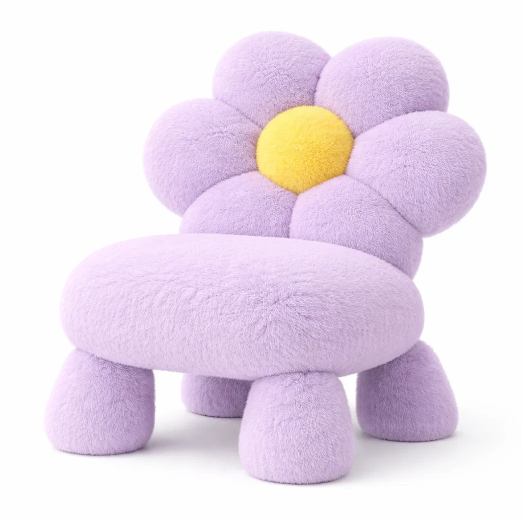 Taburete infantil flor suave lila-furntide