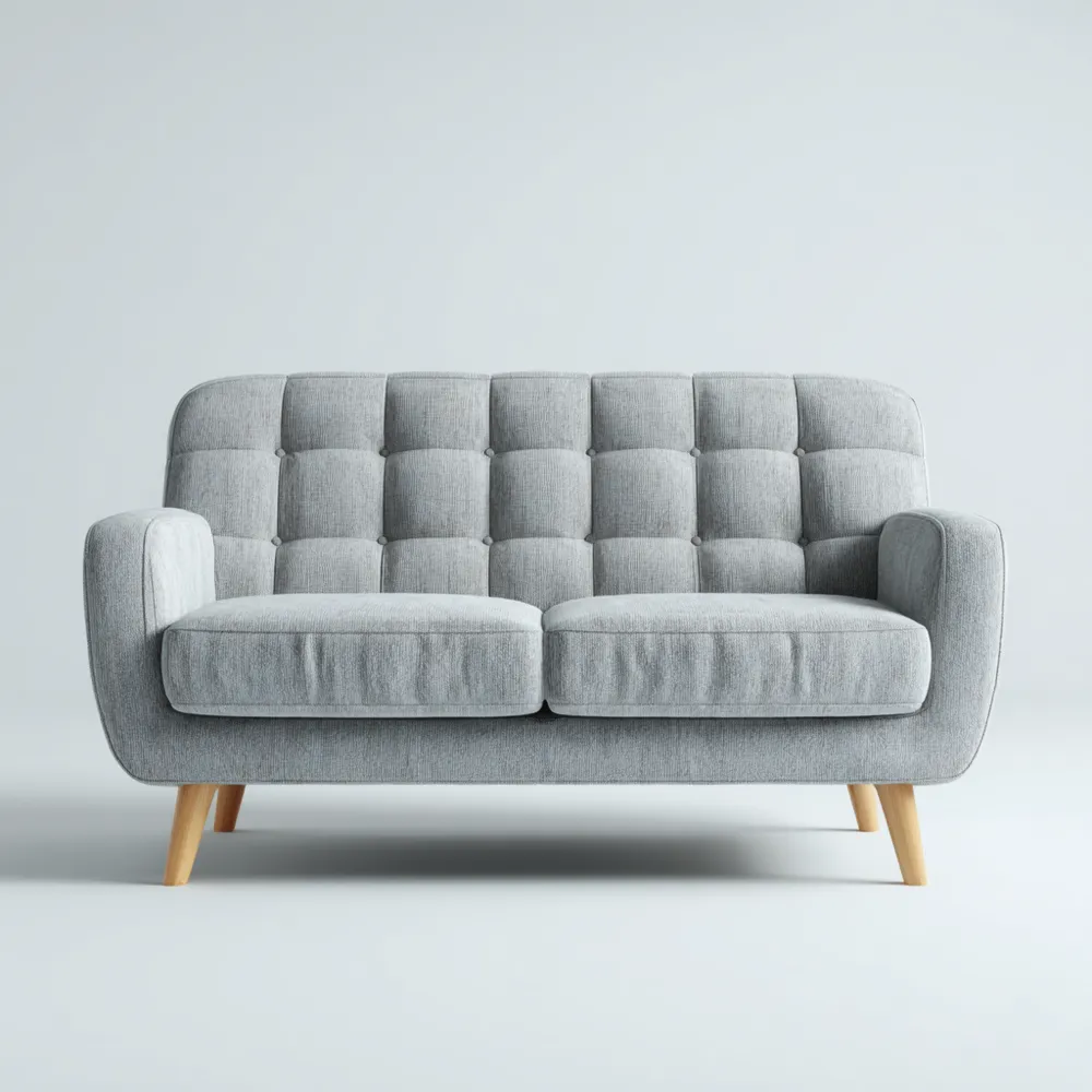 2-Sitzer-Sofa Stoff 150x85x90 cm - Hellgrau - Skandinavisches Design-Clayelino