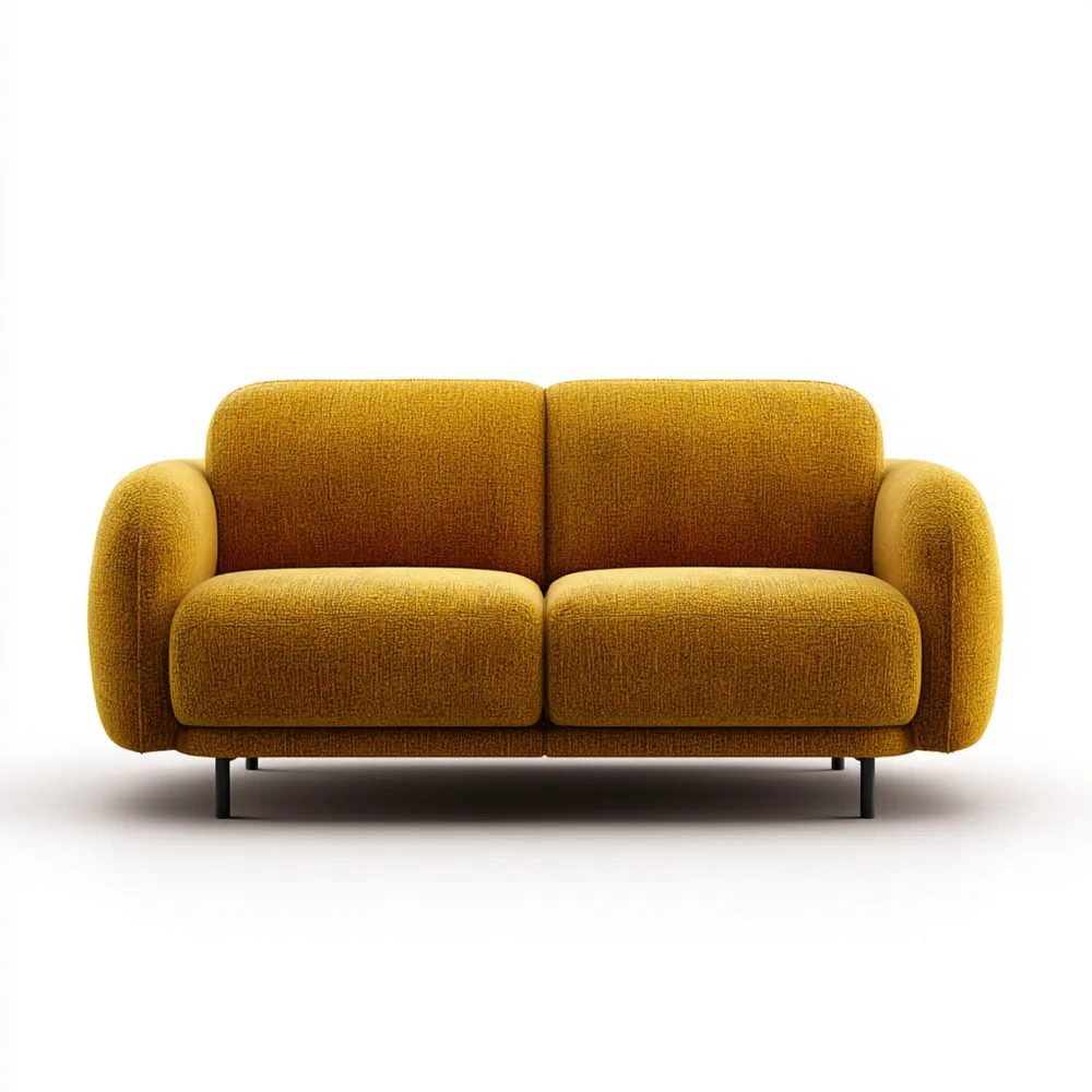 2-Sitzer-Sofa Stoff 150x85x90 cm – Senfgelb – Modernes Design-Clayelino