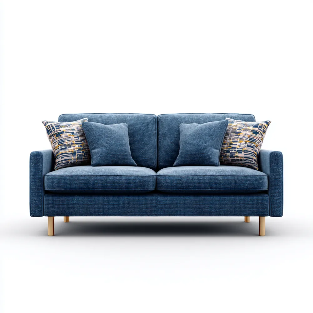 2-Sitzer-Sofa Stoff 150x85x90 cm – Blau – Skandinavisches Design-Clayelino