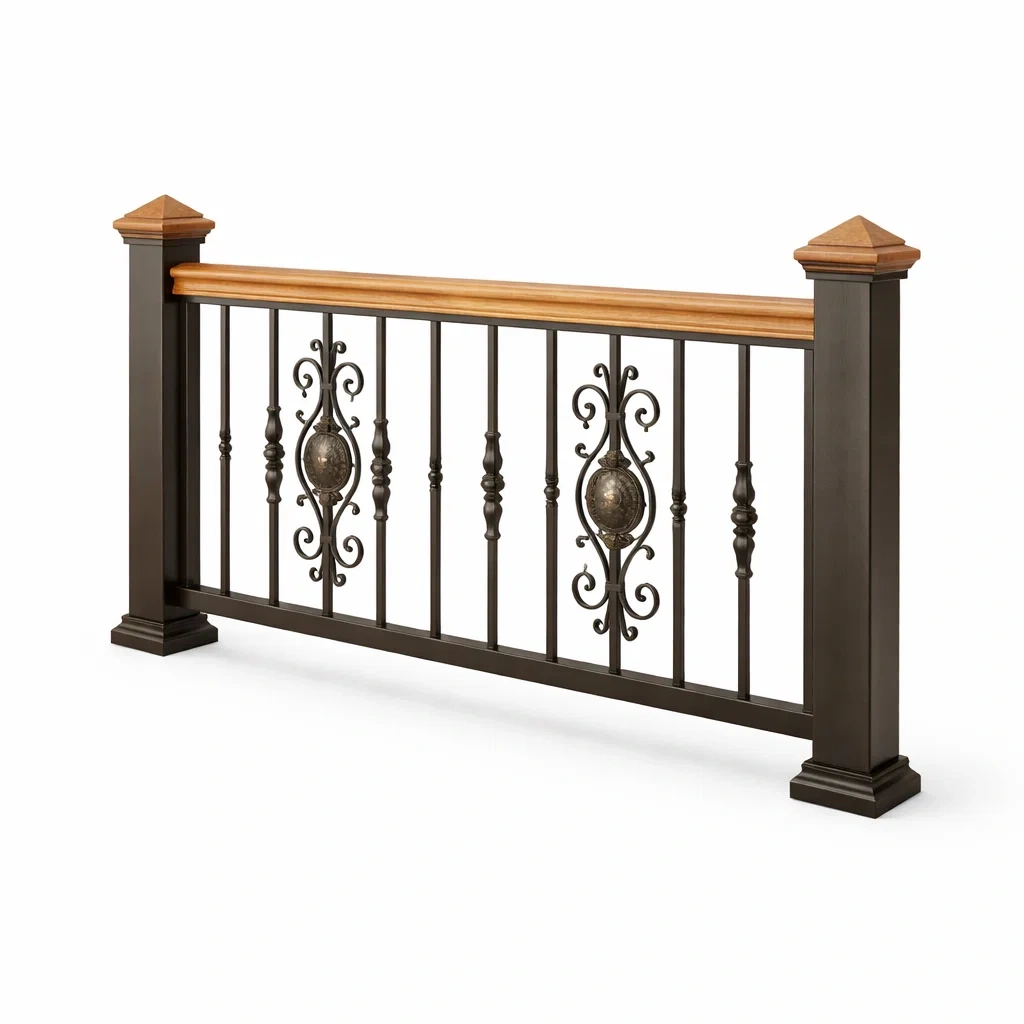 Barandilla negra con detalles ornamentales-spacecraftfurn