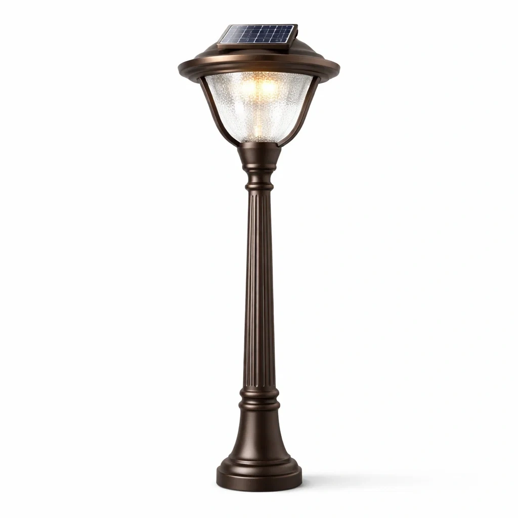 Farola solar clasica marron-spacecraftfurn