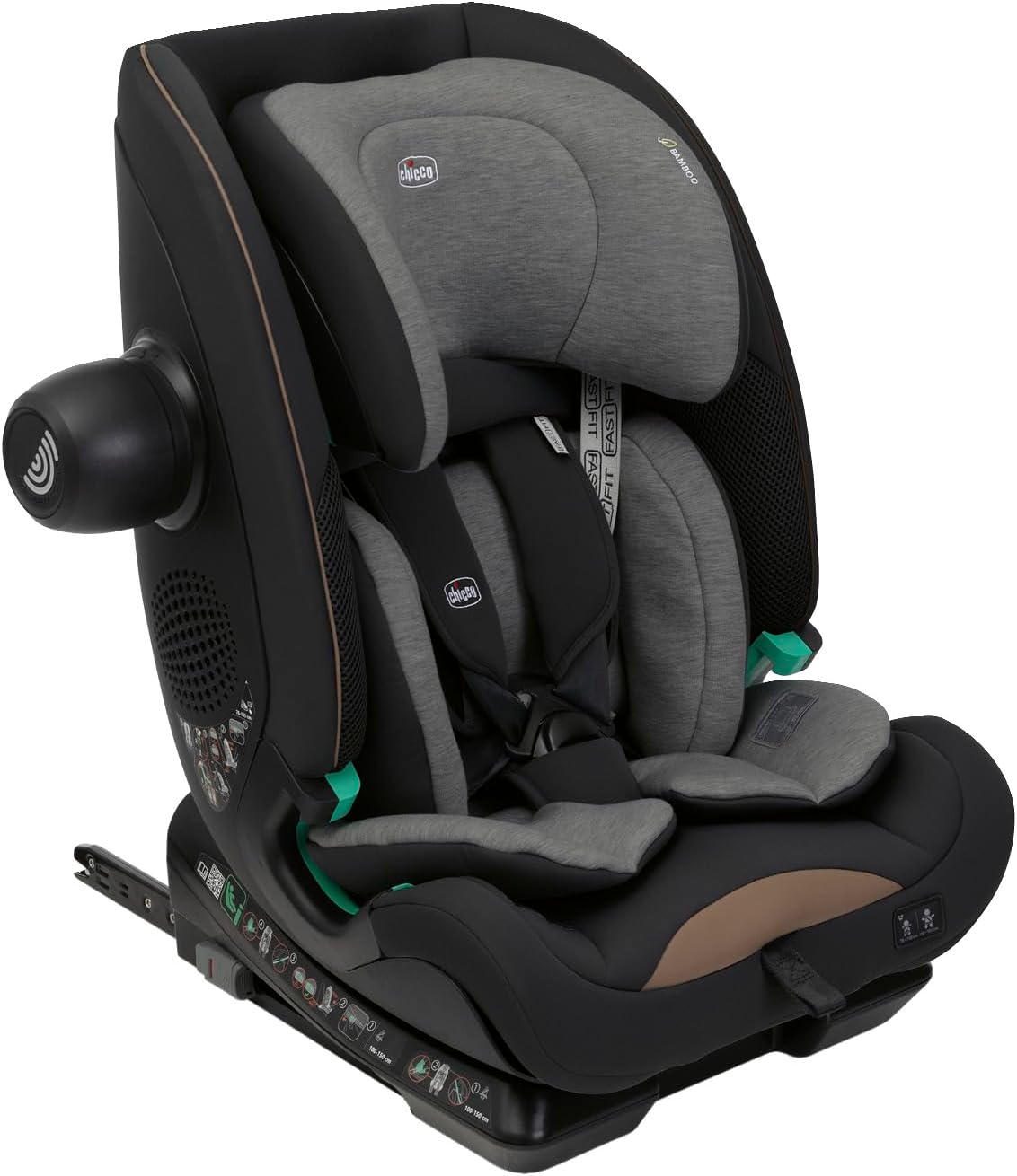 Chicco Seat Go i-Size Silla de Coche para Niños de 76-150 cm con Sistema ISOFIX, Reductor Incluido, Utilizable desde 15 Meses hasta 12 Años aprox., Color Negro-Havenmyhut