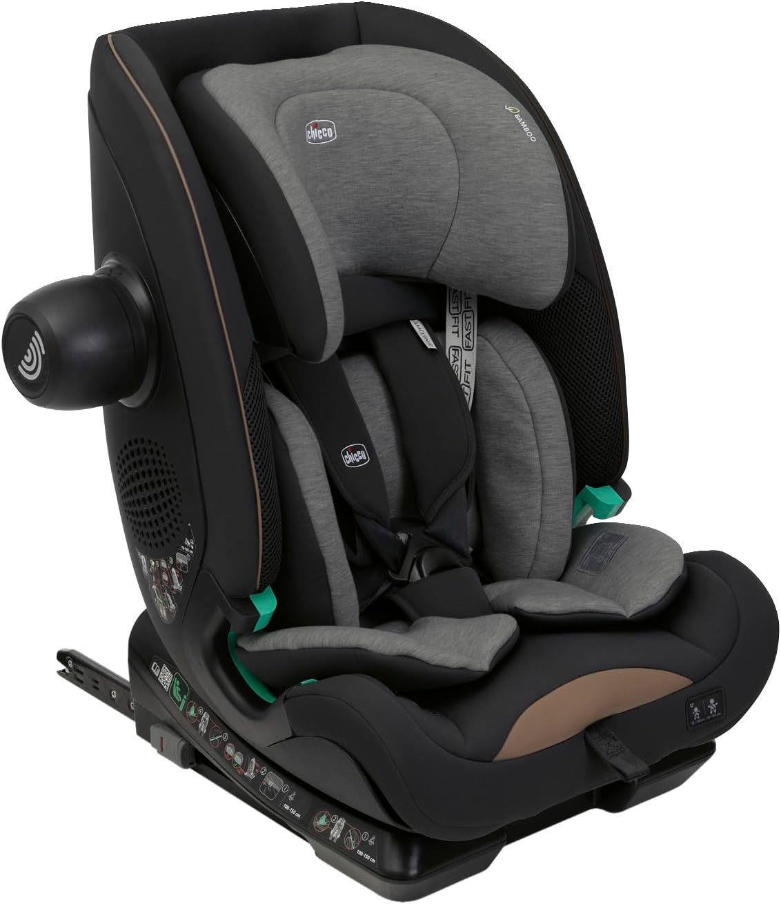 Chicco Seat Go i-Size Silla de Coche para Niños de 76-150 cm con Sistema ISOFIX, Reductor Incluido, Utilizable desde 15 Meses hasta 12 Años aprox., Color Negro-Havenmyhut