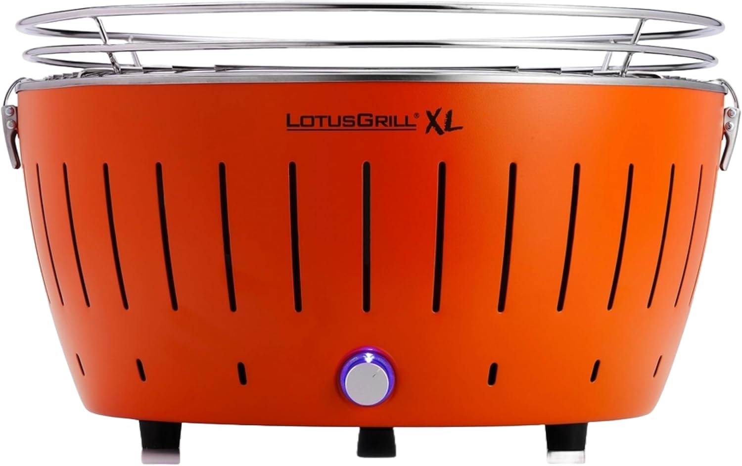 LotusGrill G-OR-435 Barbacoa de Carbón sin Humo XL con Tapa, Parrilla de Mesa Portátil para Exterior, 43,5 x 35 x 25,7 cm Naranja-Havenmyhut