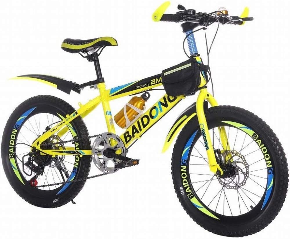 MU Bicicleta de Montaña 22" Velocidad Variable para Adultos Cuadro de Aluminio Suspensión Delantera Frenos de Disco Color Amarillo-Havenmyhut