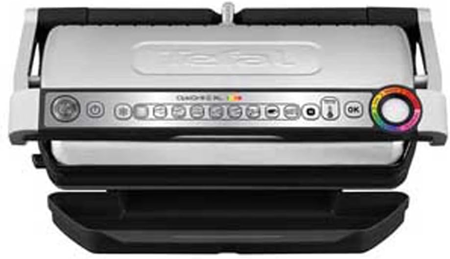 Tefal OptiGrill XL GC722D Parrilla de Contacto Eléctrica 2000W con Superficie XL Plus, 9 Programas Automáticos y Control de Temperatura, Grill de Acero Inoxidable 40 x 20 cm-Havenmyhut