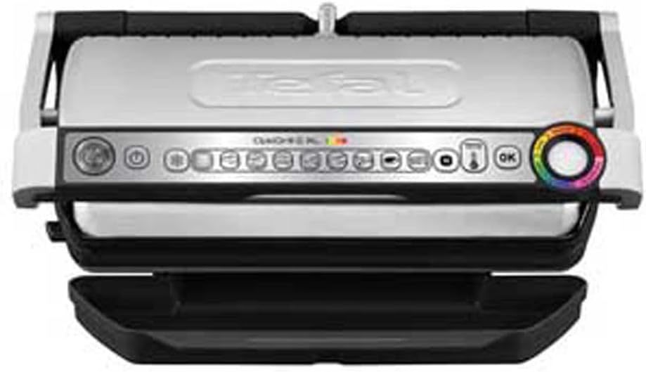 Tefal OptiGrill XL GC722D Parrilla de Contacto Eléctrica 2000W con Superficie XL Plus, 9 Programas Automáticos y Control de Temperatura, Grill de Acero Inoxidable 40 x 20 cm-Havenmyhut