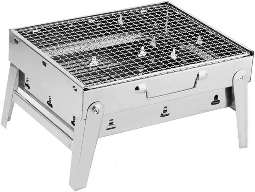 Parrilla de Barbacoa Portátil Plegable de Acero Inoxidable 430 para Exteriores, Carbón y Horno de Camping-Havenmyhut