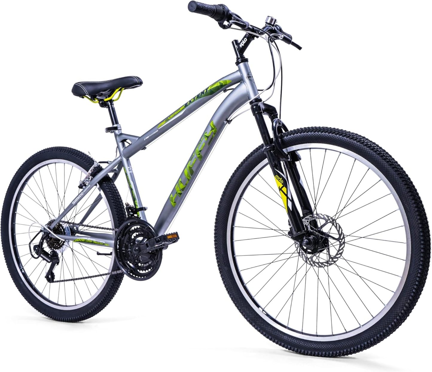 Huffy Extent Bicicleta de Montaña 26" para Adultos Suspensión Delantera Cuadro de Acero Aleado Frenos de Disco y Caliper Talla M Color Gris-Havenmyhut
