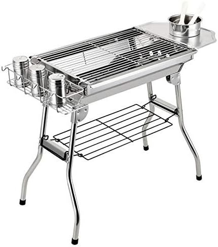 Parrilla de Barbacoa de Acero Inoxidable Plegable y Portátil para Exteriores, Carbón, Cocina al Aire Libre y Picnic-Havenmyhut
