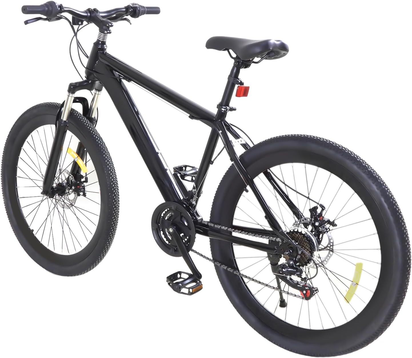 Bicicleta de Montaña 26 Pulgadas 21 Velocidades, Marco de Acero al Carbono, Doble Suspensión, Frenos de Disco Dobles, Altura Ajustable, Color Negro-Havenmyhut