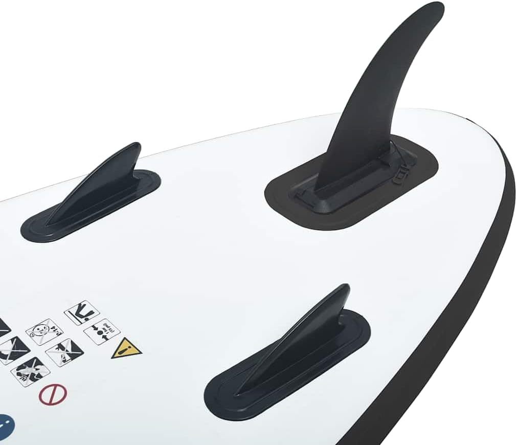 Tabla de Paddle Surf Hinchable 300x72x10 cm con Bolsa de Transporte, SUP de PVC para Aprendizaje y Remo Recreativo, Tabla de Remo Inflable para 1 Adulto, Capacidad Máx. 90 kg, Negro y Blanco-Havenmyhut