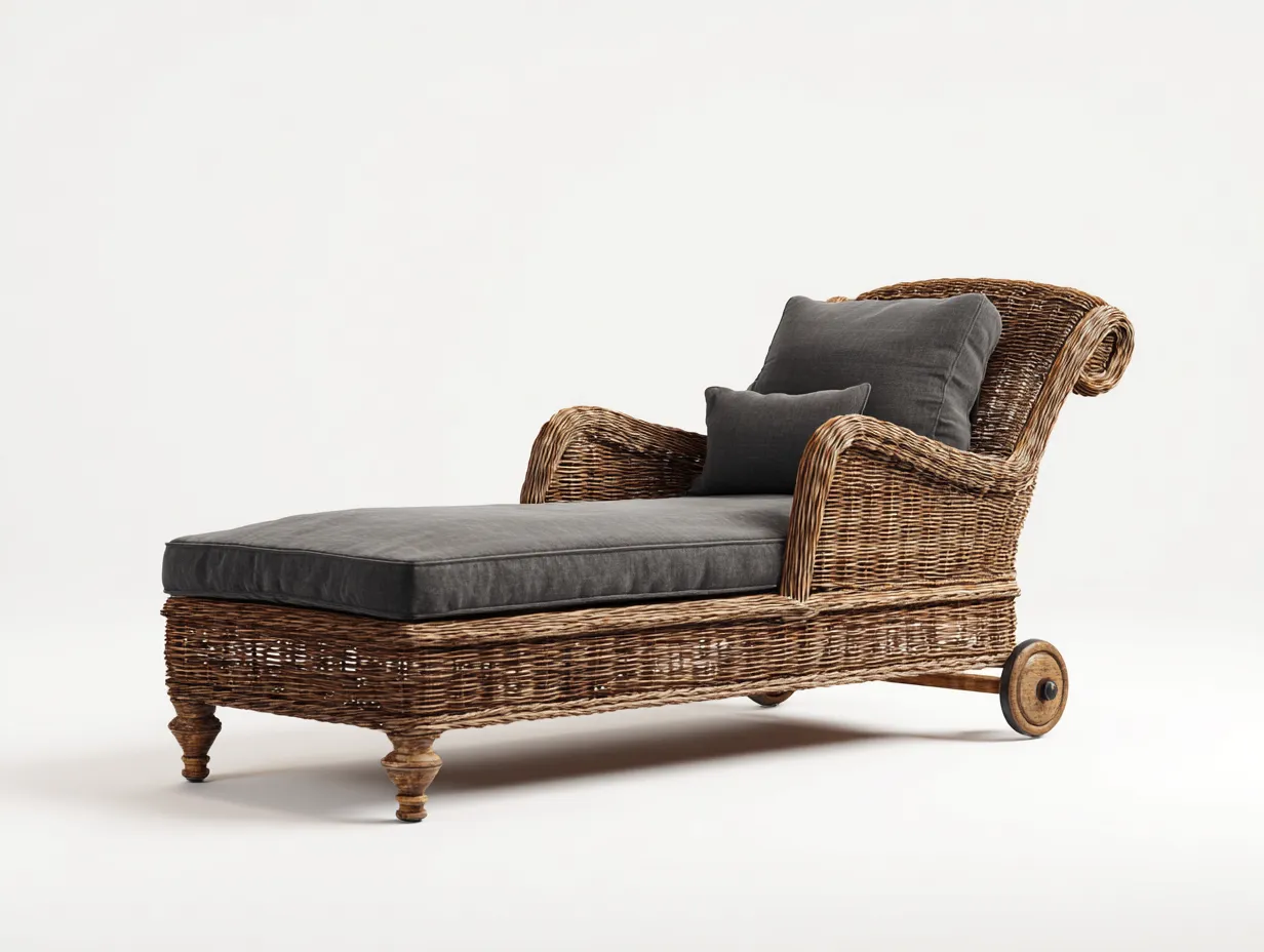 Tumbona de exterior de ratán sintético 190x70x85 cm - marrón y gris - diseño clásico para descanso al aire libre-Cozyupden