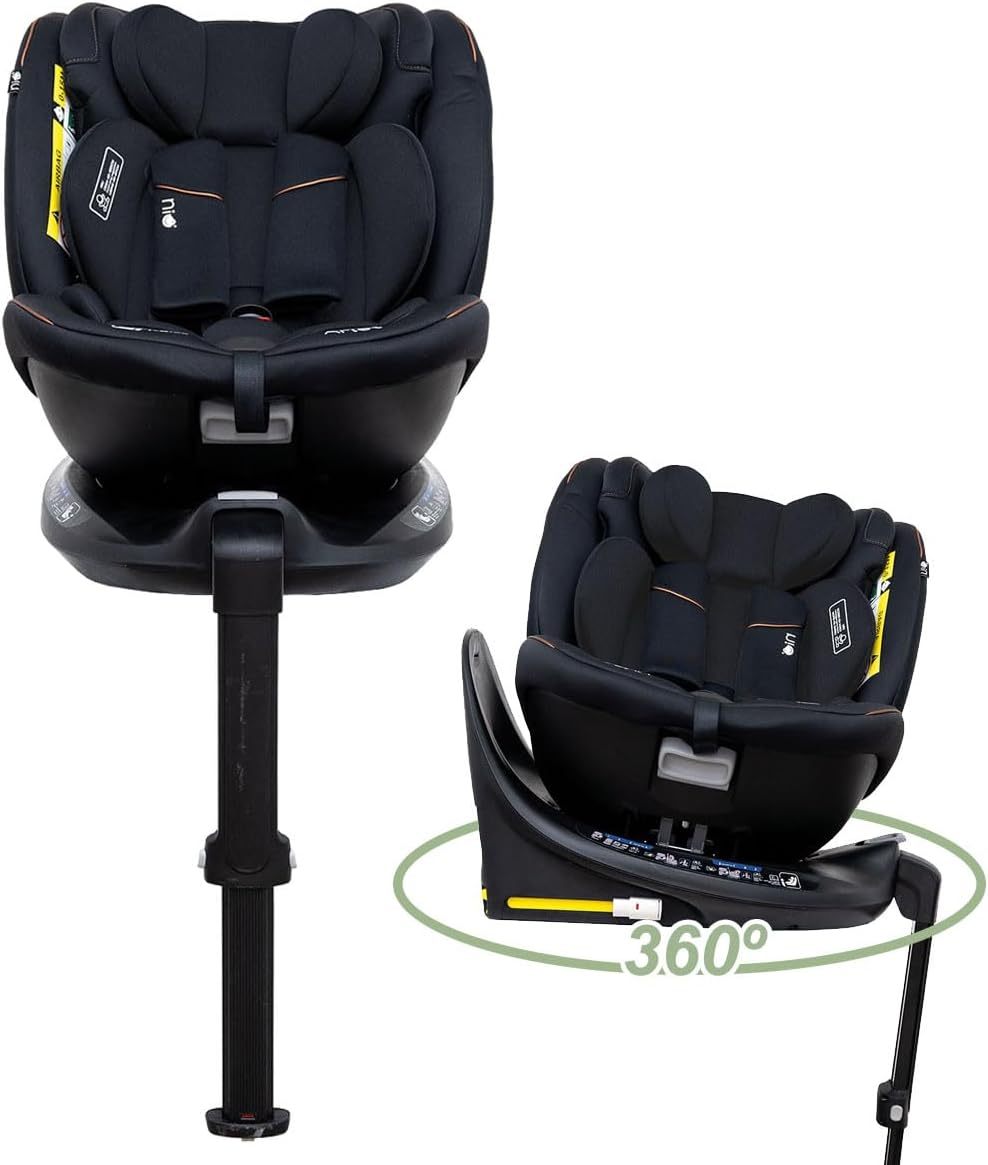 Olmitos ARLET i-Size Silla de Coche Evolutiva 360° con ISOFIX, Reclinable y Ajustable, Protección Lateral, Reductor para Recién Nacidos, para Niños de 40-150 cm, Color Negro-Havenmyhut