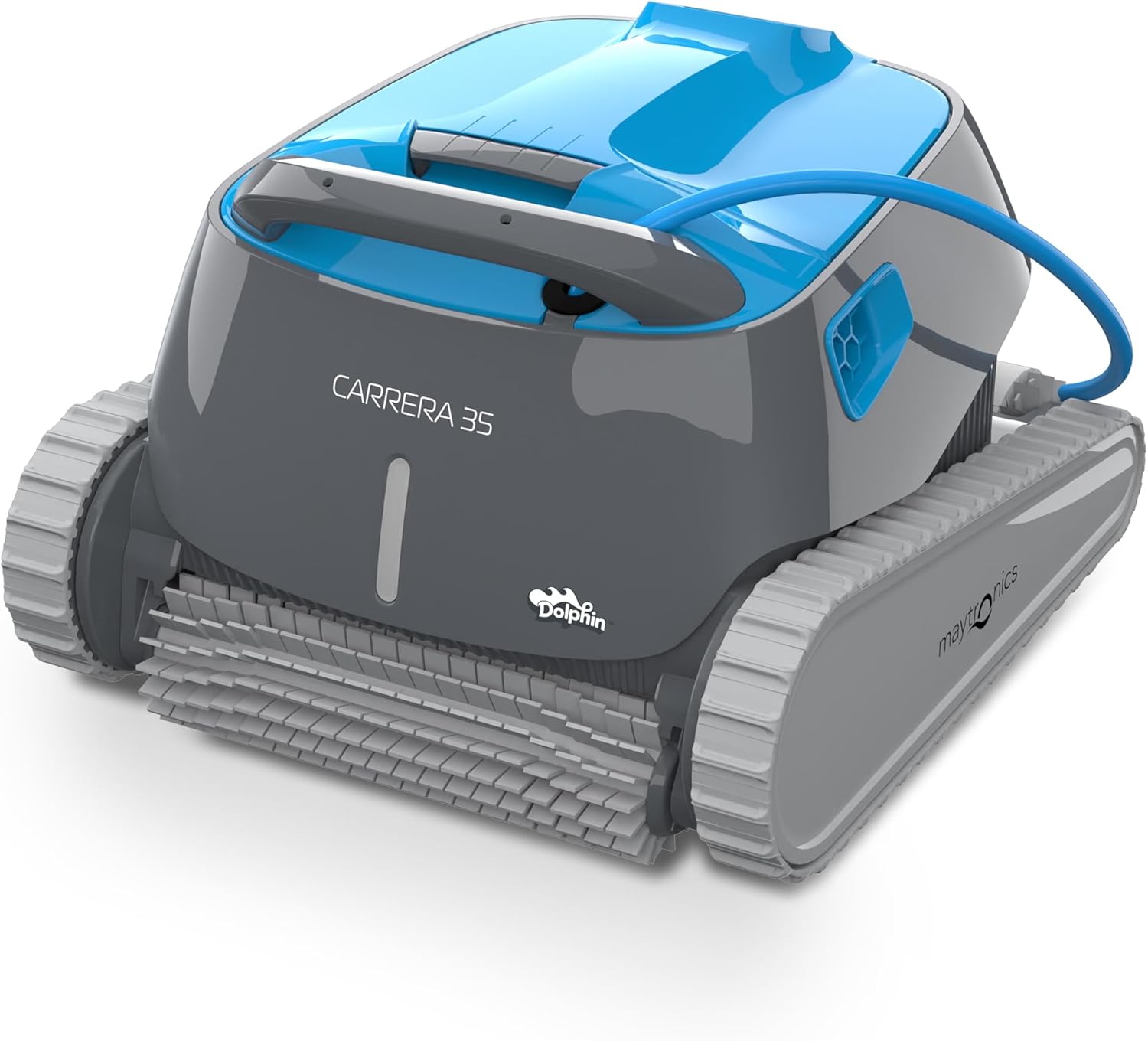 Dolphin Carrera 35 Robot Limpiafondos Automático para Piscina hasta 12 m, Limpieza de Fondo, Paredes y Línea de Flotación, Control Remoto, Incluye Carro de Transporte, Alimentación CA-Havenmyhut