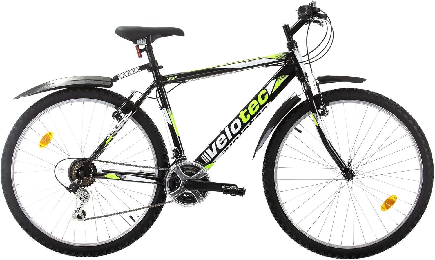 Multibrand PROBIKE Bicicleta de Montaña 26" 18 Velocidades Cuadro de Aluminio Rígido con Guardabarros para Adultos Color Negro y Verde-Havenmyhut