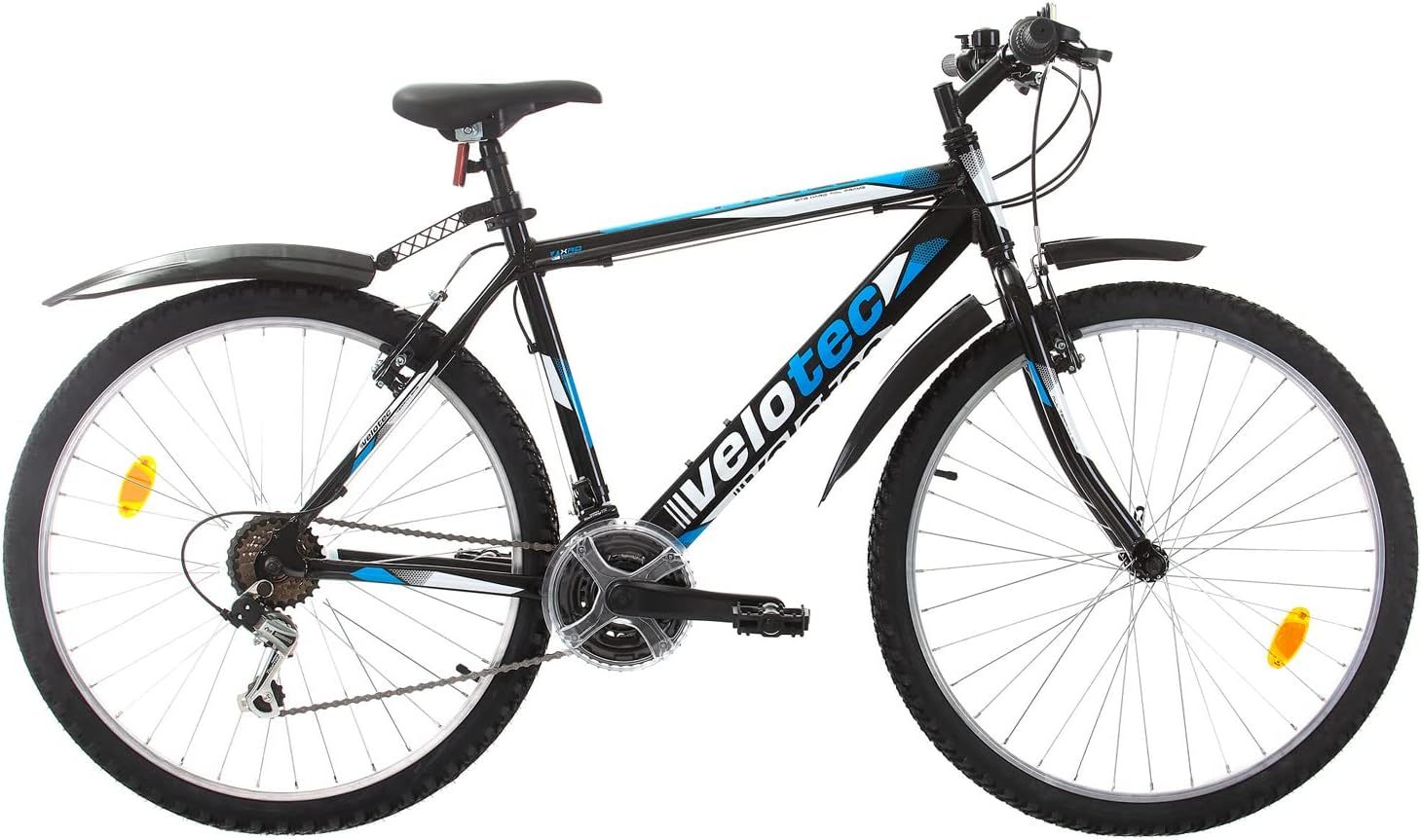 Multibrand PROBIKE Bicicleta de Montaña 26" Cuadro de Aluminio 18 Velocidades Shimano Frenos V con Guardabarros Color Negro Azul-Havenmyhut