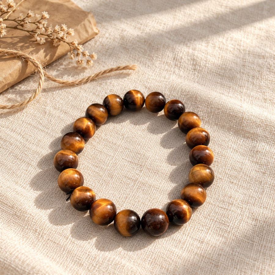Yellow Tiger Eye Bracelet — styled scene