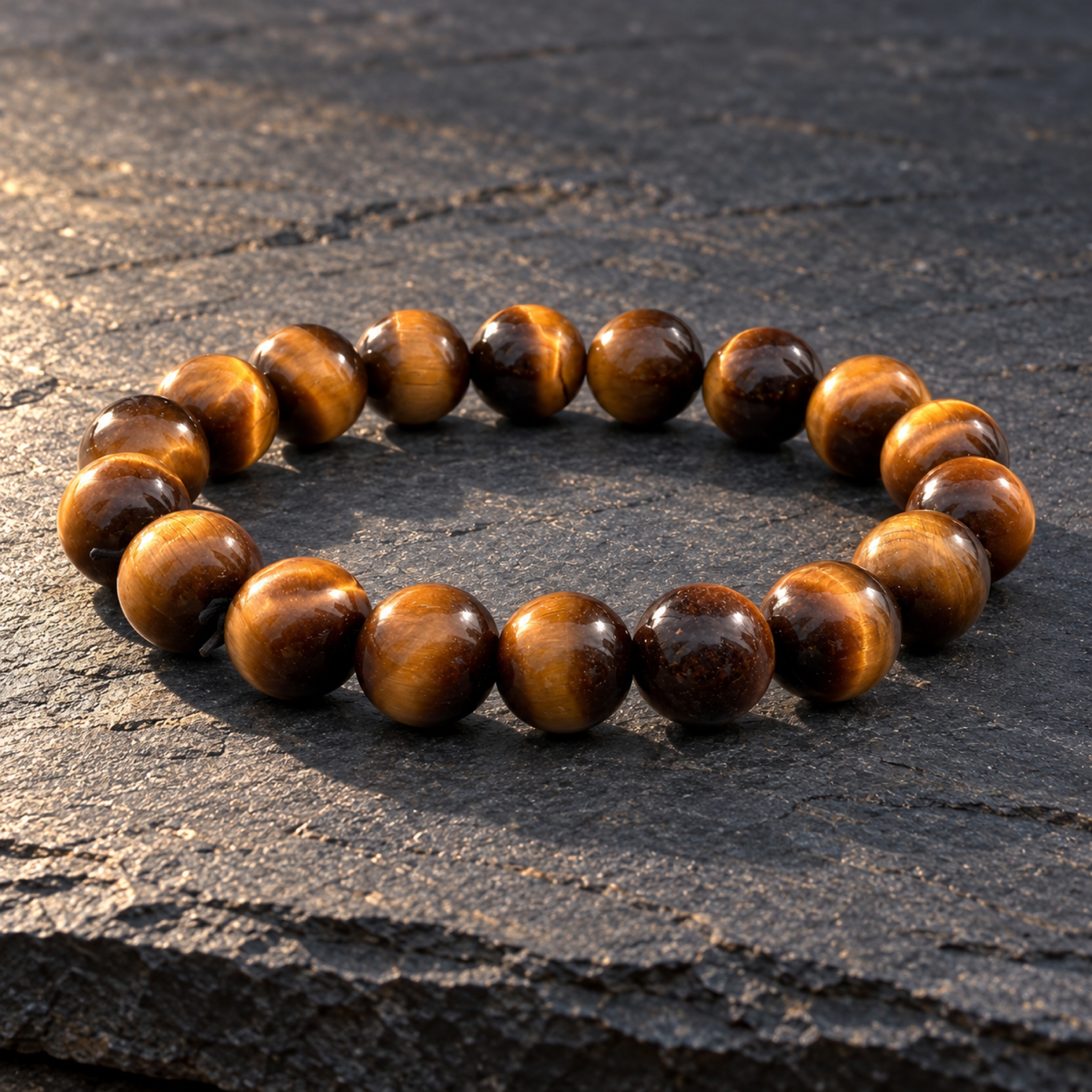 Yellow Tiger Eye Bracelet — side view