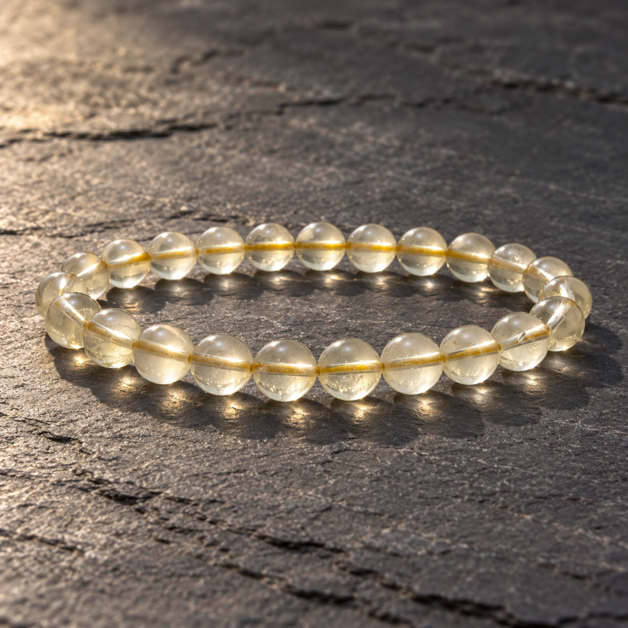 Milky Yellow Crystal Bracelet — side view