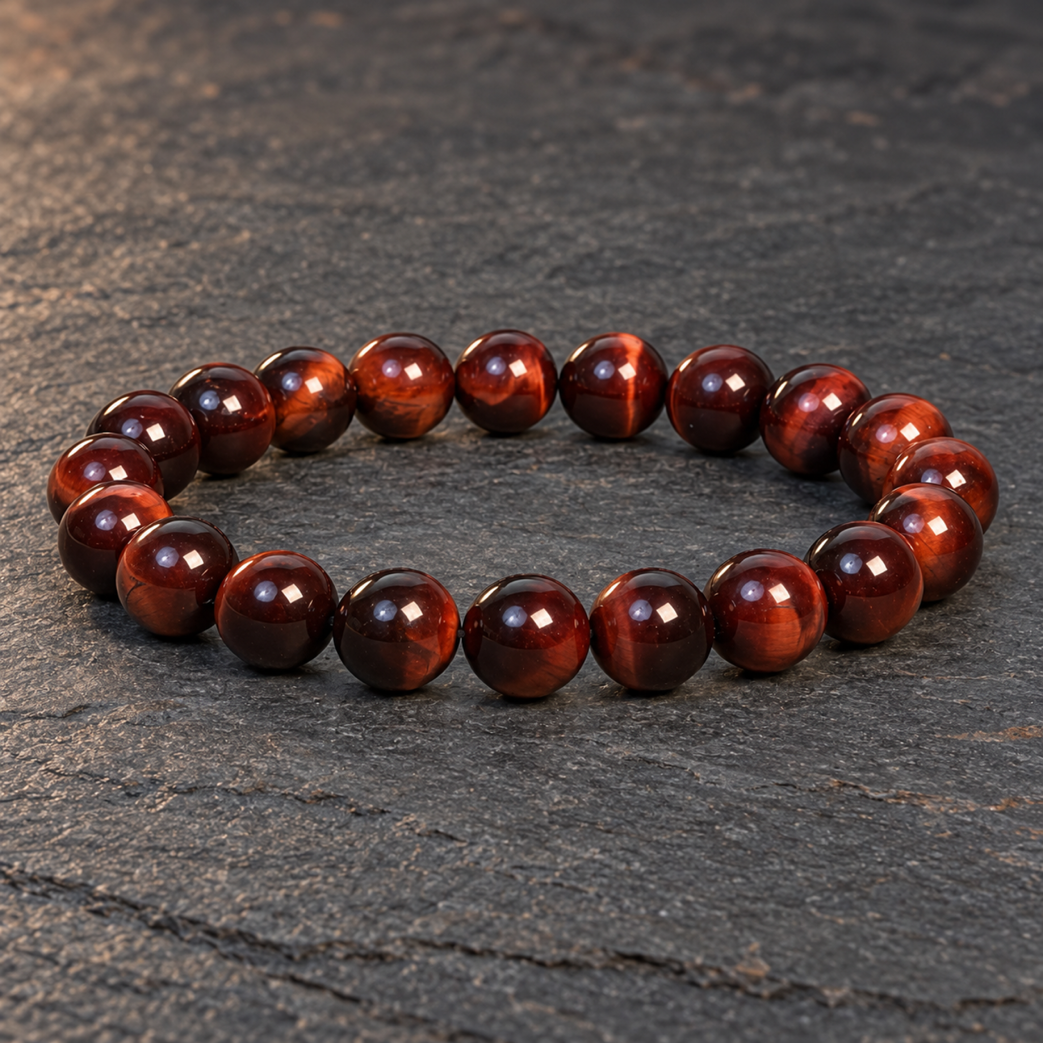 Red Tiger Eye Bracelet — side view